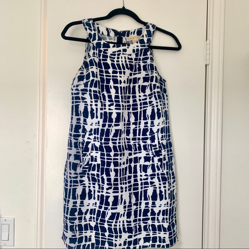 Michael Kors shift dress - navy & white (size 4)